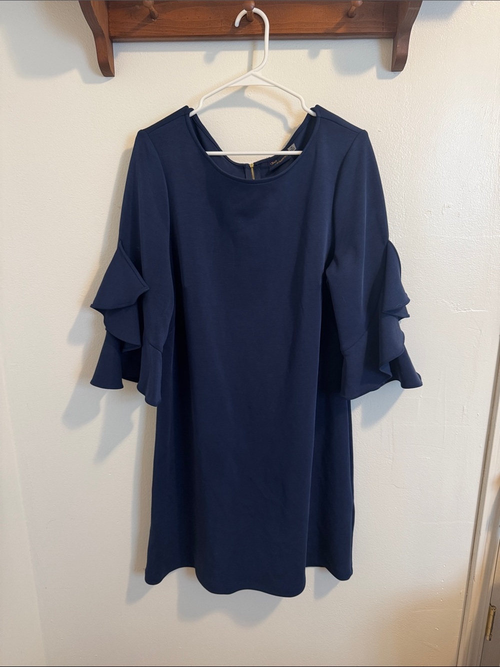 Just...Taylor Navy Ruffle-Sleeve Mini Dress